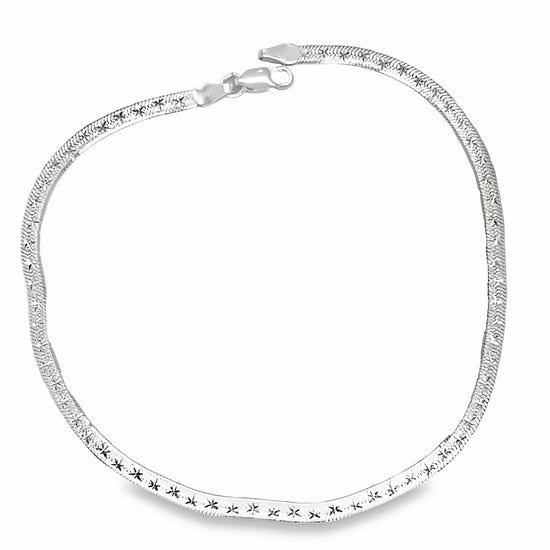 T2 Flat Snake Star Chain Anklet 2mm