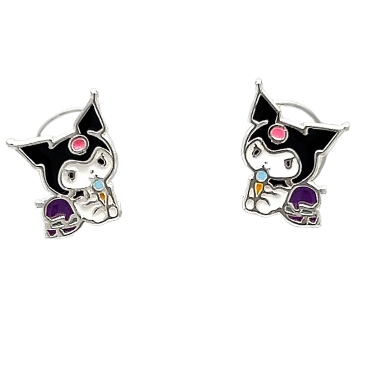 A862 Black Kitty Earring (Safety Screw Backs)