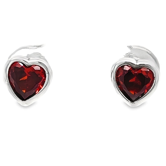 A866 Red Heart Post Earring