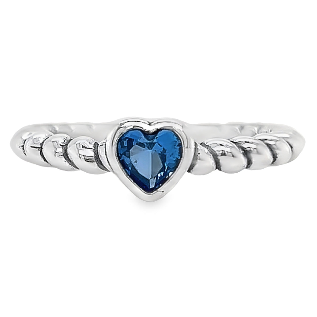 R947 Anillo Corazón Azul