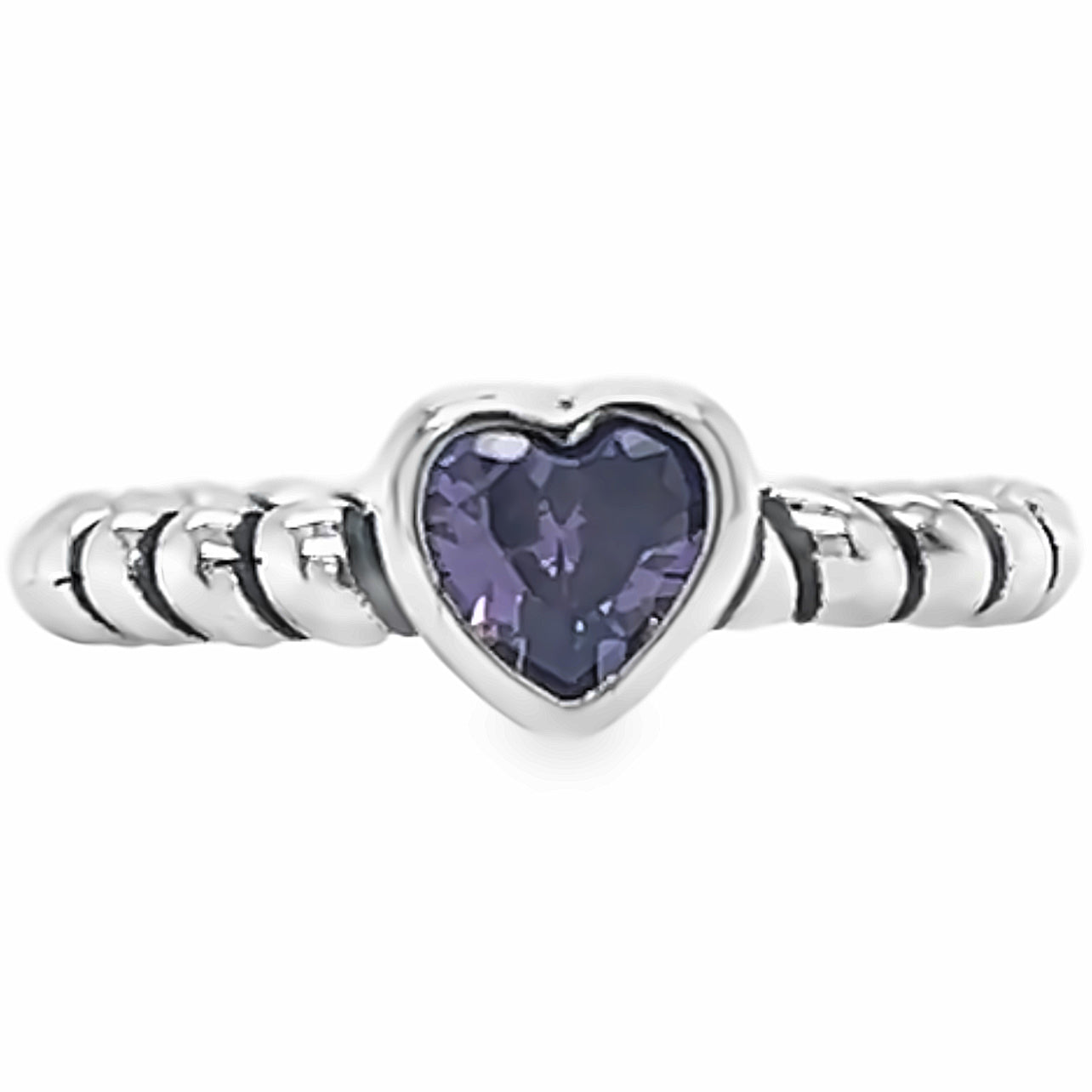 R946 Anillo Corazón Púrpura