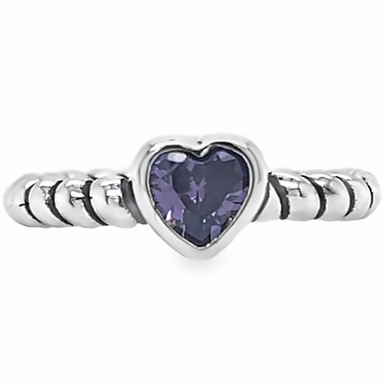 R946 Anillo Corazón Púrpura