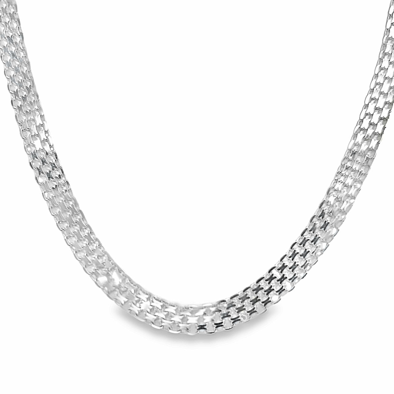 CA345 Flat Mesh Chain Necklace 5.5mm