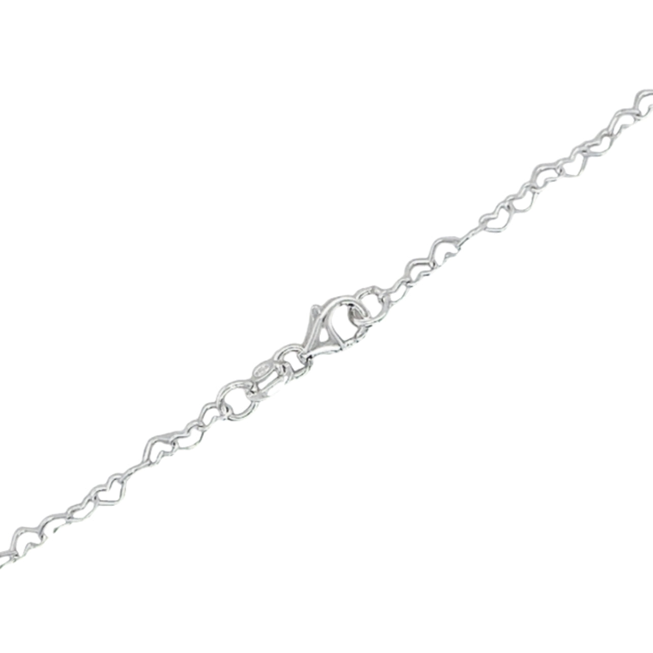 CA338 Heart Linked Necklace 3mm