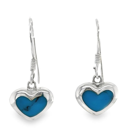 P246 Pendientes Gancho Corazon Azul