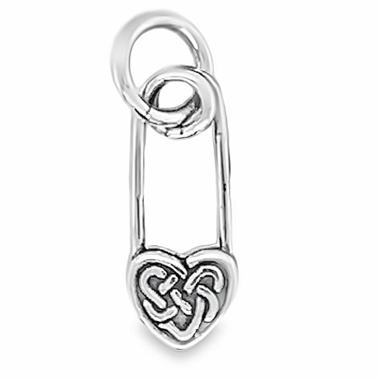 D179 Heart Padlock Safety Pin Pendant