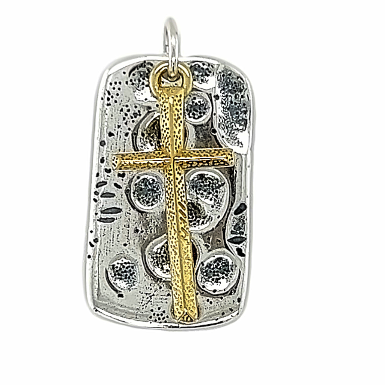 D1982 Cross With Id Tag Pendant