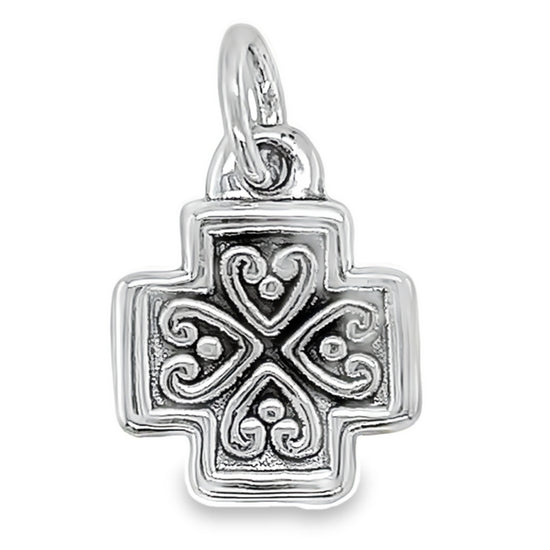 D1996 Heart Cross Pendant