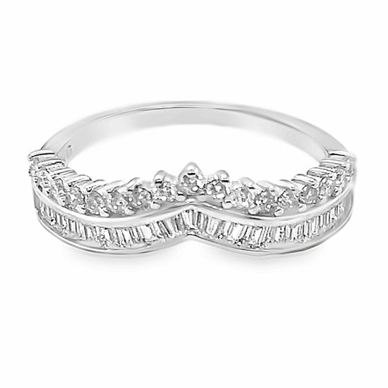 R973 Stackable V Baguette Ring