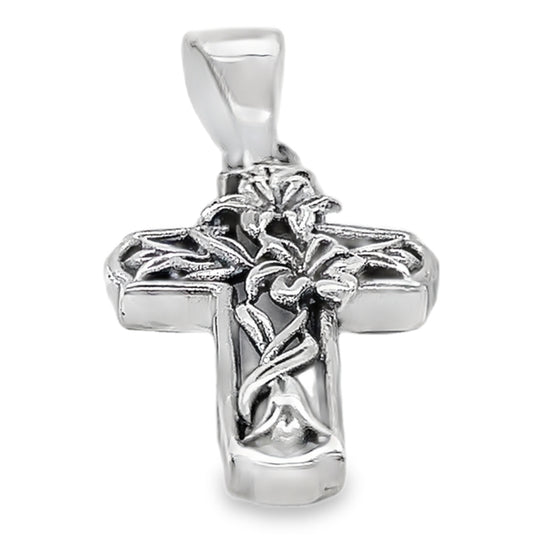 D2027 Flower Cross Pendant