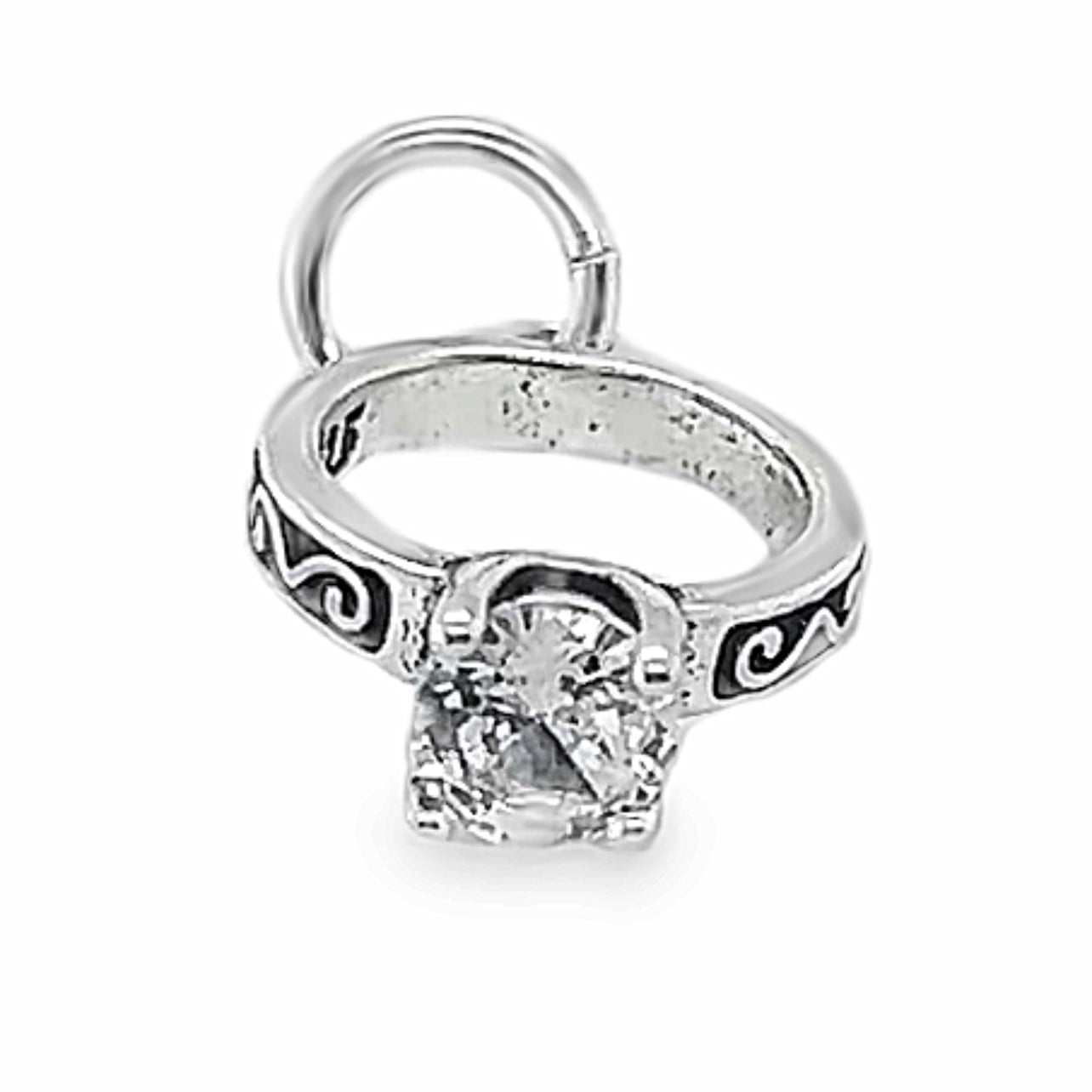 D2079 Mini anillo de plata con dije