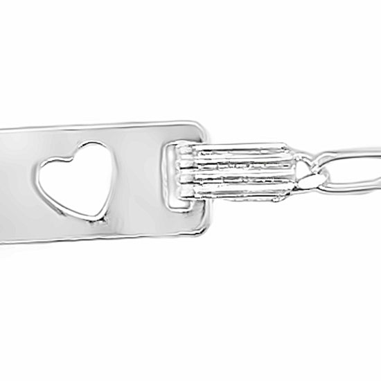 M484 Heart Pierce On Curb Chain Baby ID Bracelet