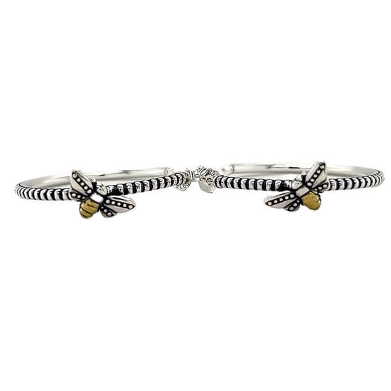 P535 Large Bee Hoop Earrings