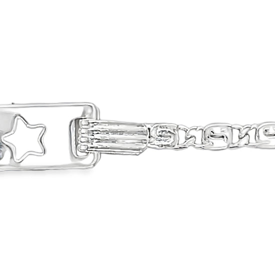 M487 Star Pierce on Elegant Chain Baby ID Bracelet