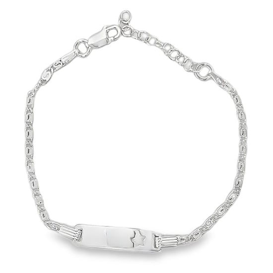 M487 Star Pierce on Elegant Chain Baby ID Bracelet