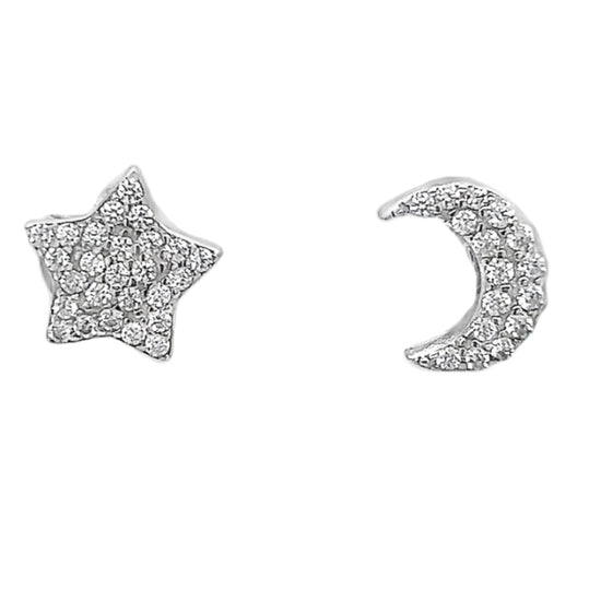 A926 Moon And Star Earrings