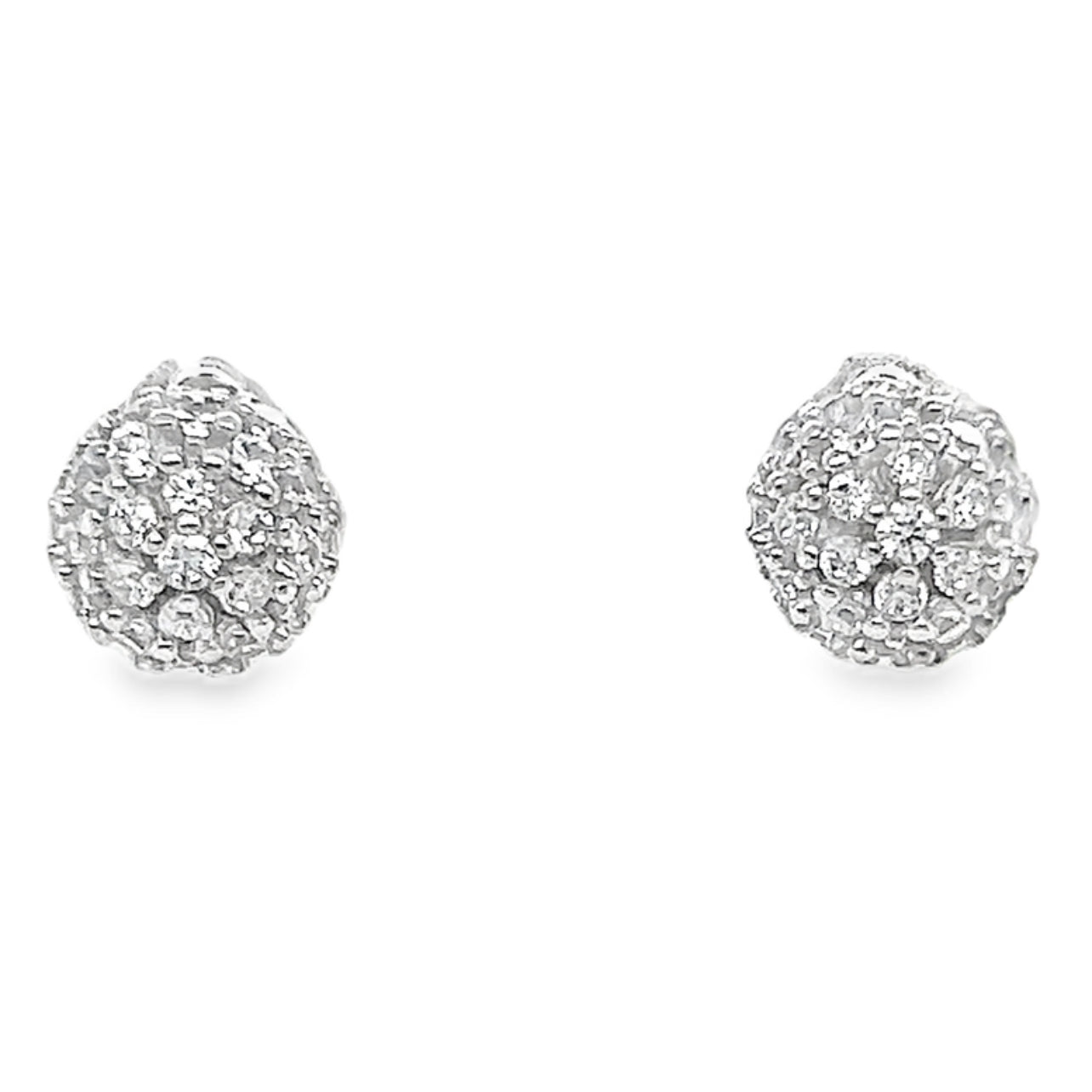 A928 Half Ball Stone Earrings