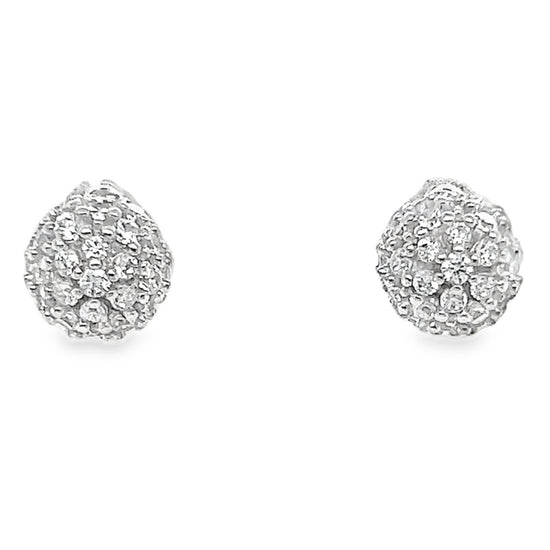 A928 Half Ball Stone Earrings