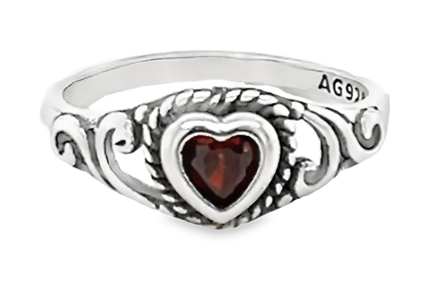 RK7 Vintage Red Heart Ring