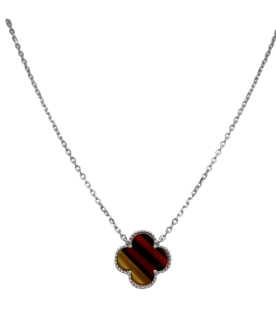 CA556 Brown Clover Necklace