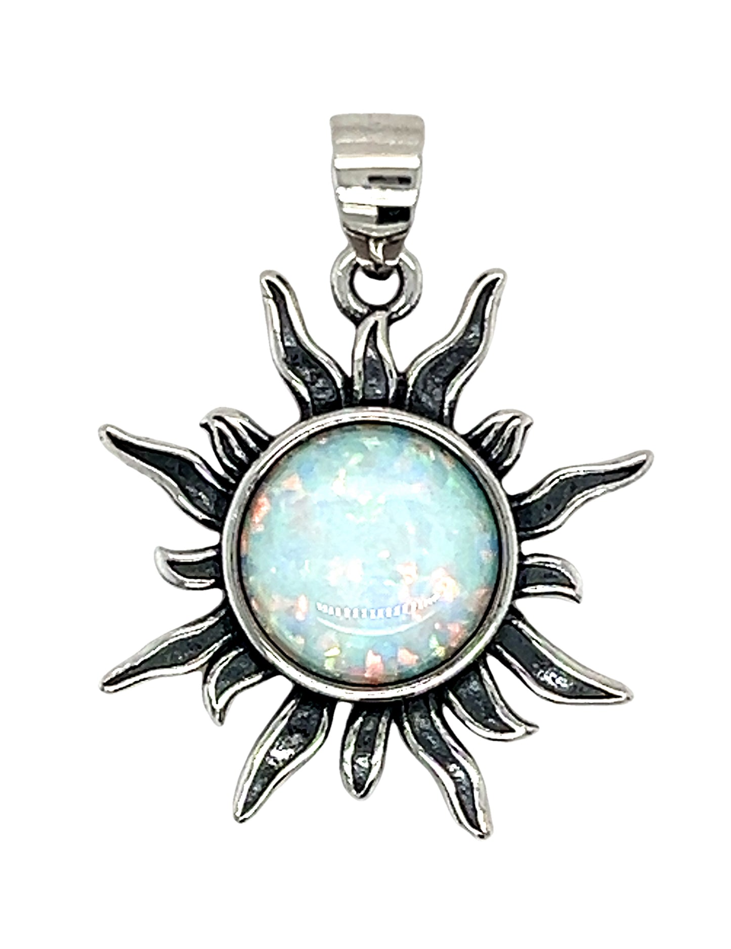 D2000 White Opal Sun Pendant