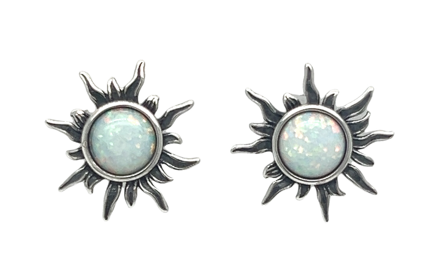 A885 Aretes de Sol de Ópalo Blanco