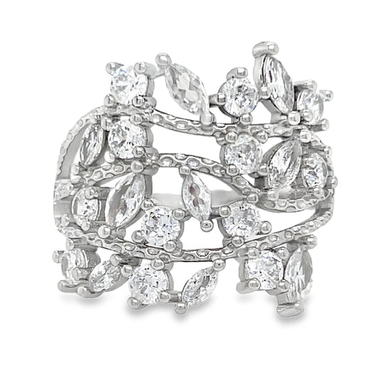 R9053 CZ Leaf Ring