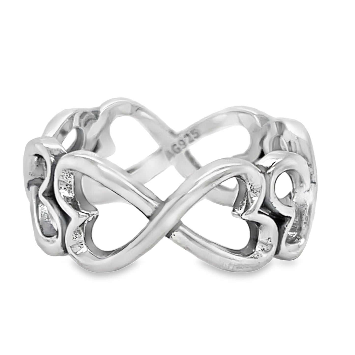 R510 Infinity Hearts Band Ring