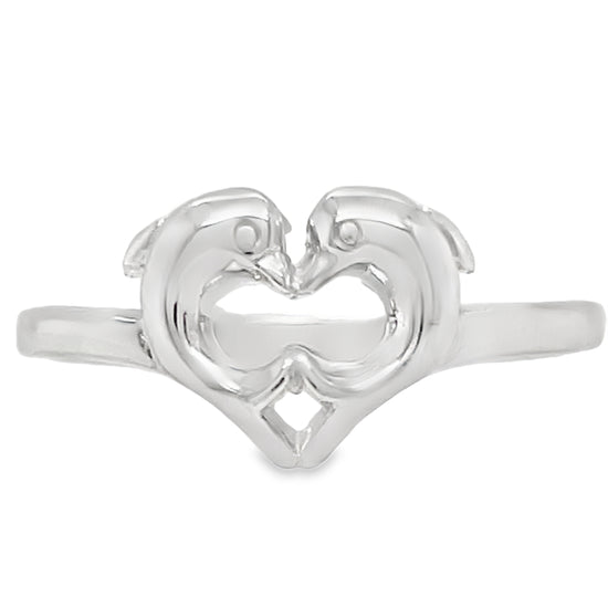 R347 Anillo Corazón Delfín