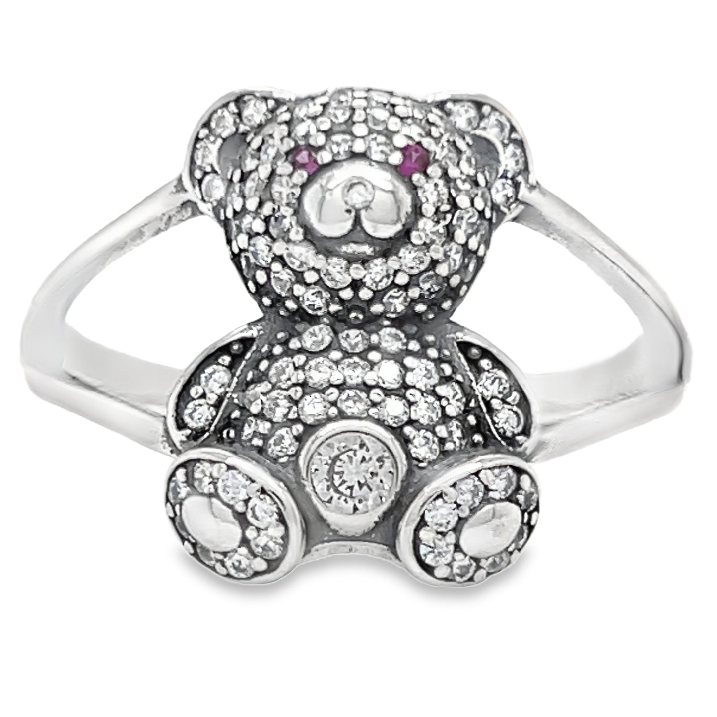 R501 Vintage Bear CZ Pave Ring