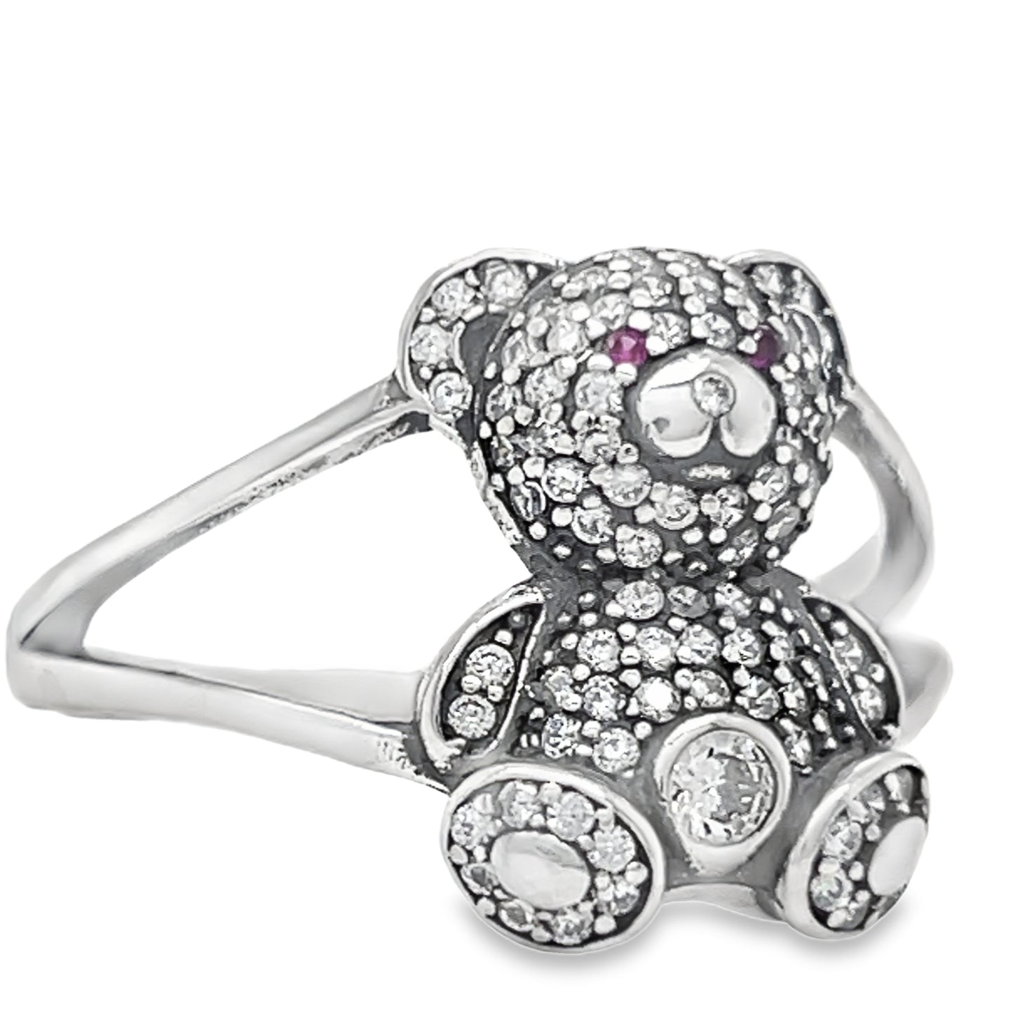 R501 Vintage Bear CZ Pave Ring