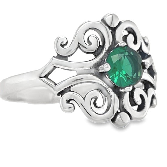 R528 Green Stone Elegant Design Ring