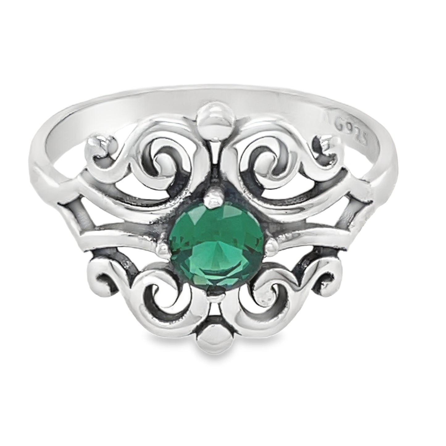 R528 Green Stone Elegant Design Ring