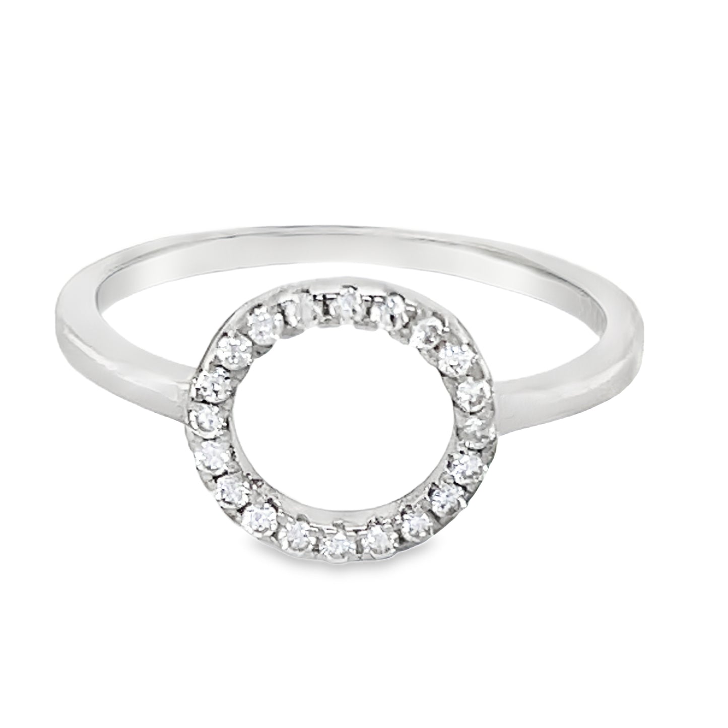 R379 Circle CZ Pave Ring