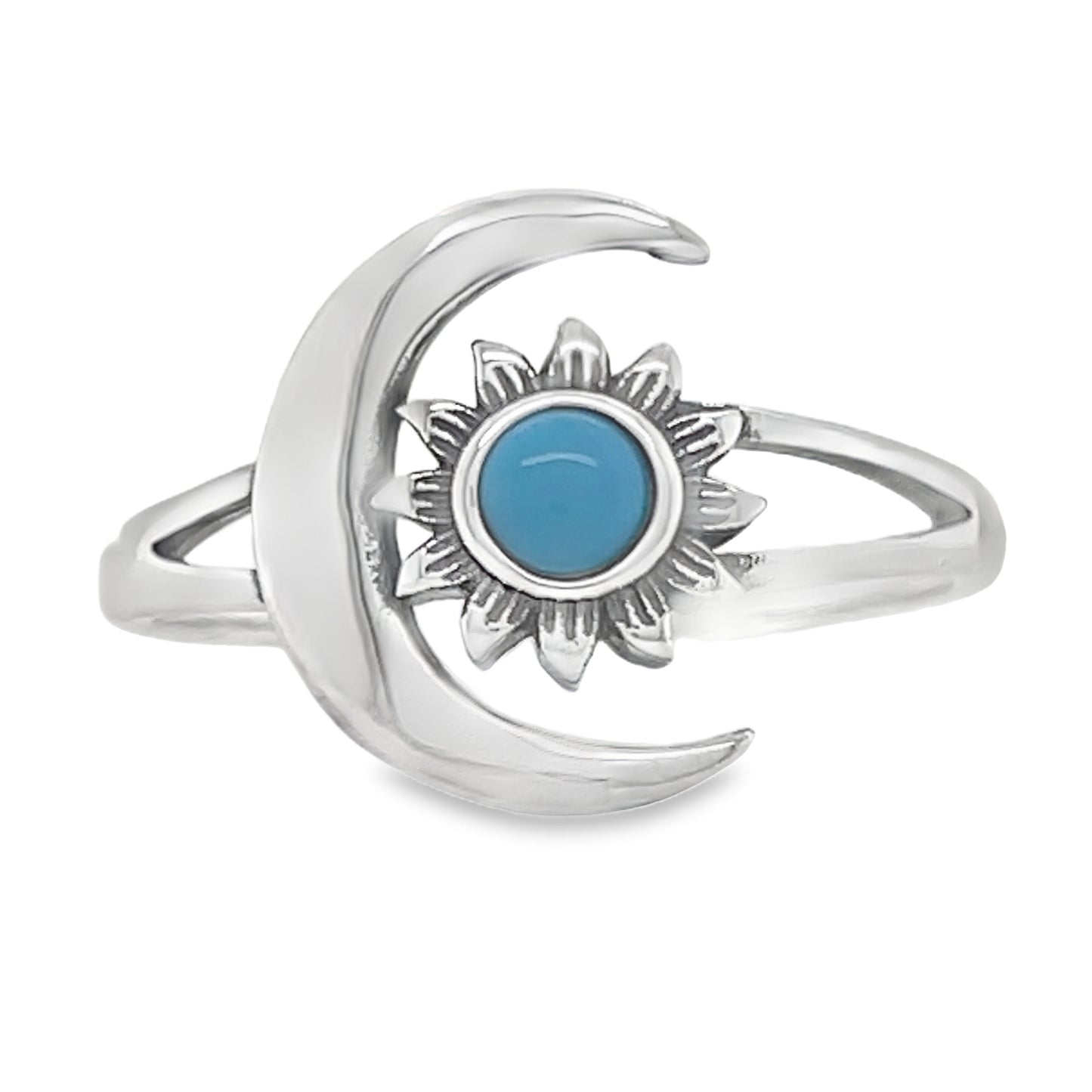 R1017 Moon And Sun Turquoise Ring