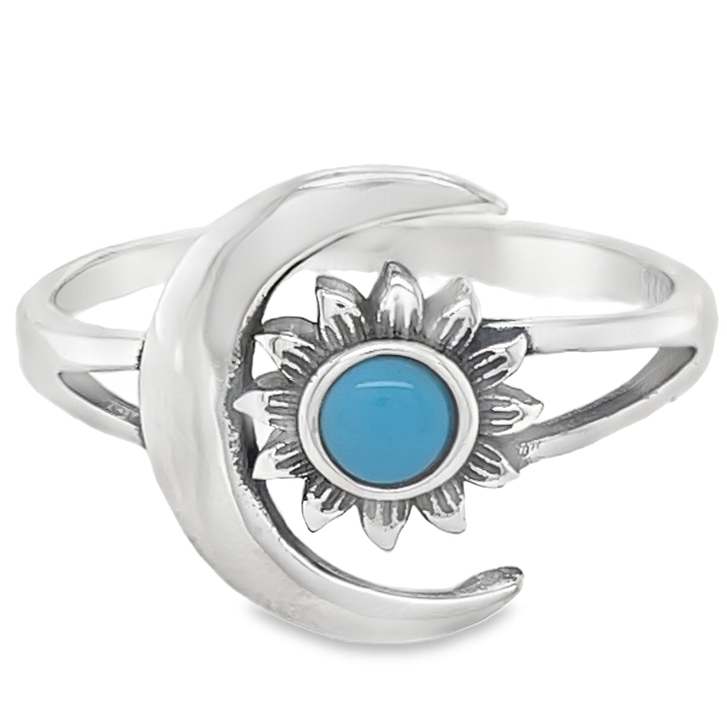 R1017 Moon And Sun Turquoise Ring