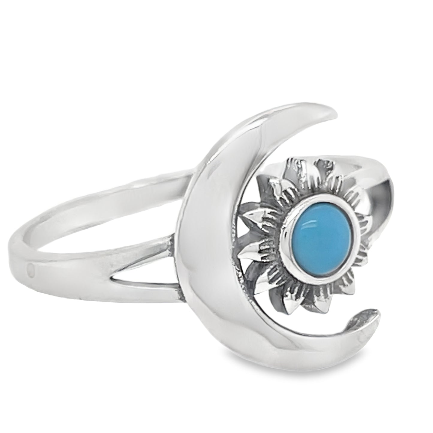 R1017 Moon And Sun Turquoise Ring