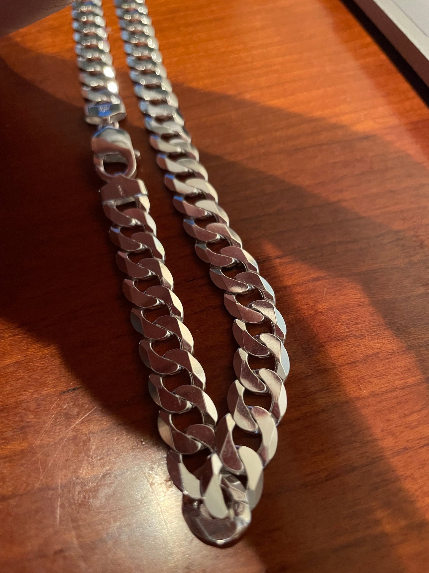 CA321 Flat Cuban Curb Chain Necklace L250 9.5mm