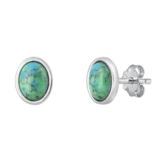 A730 Oval Turquoise Earrings