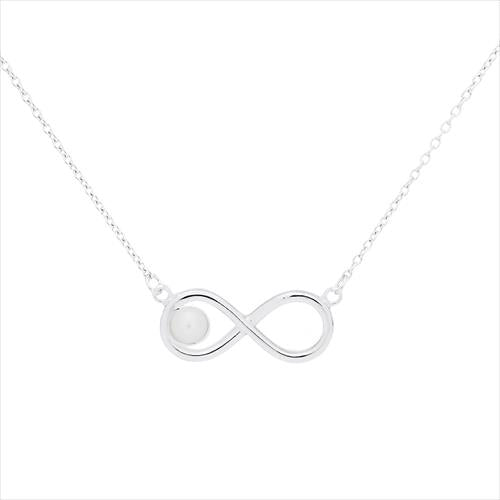 CA479 Collar Infinito de Perlas de Agua Dulce 18"