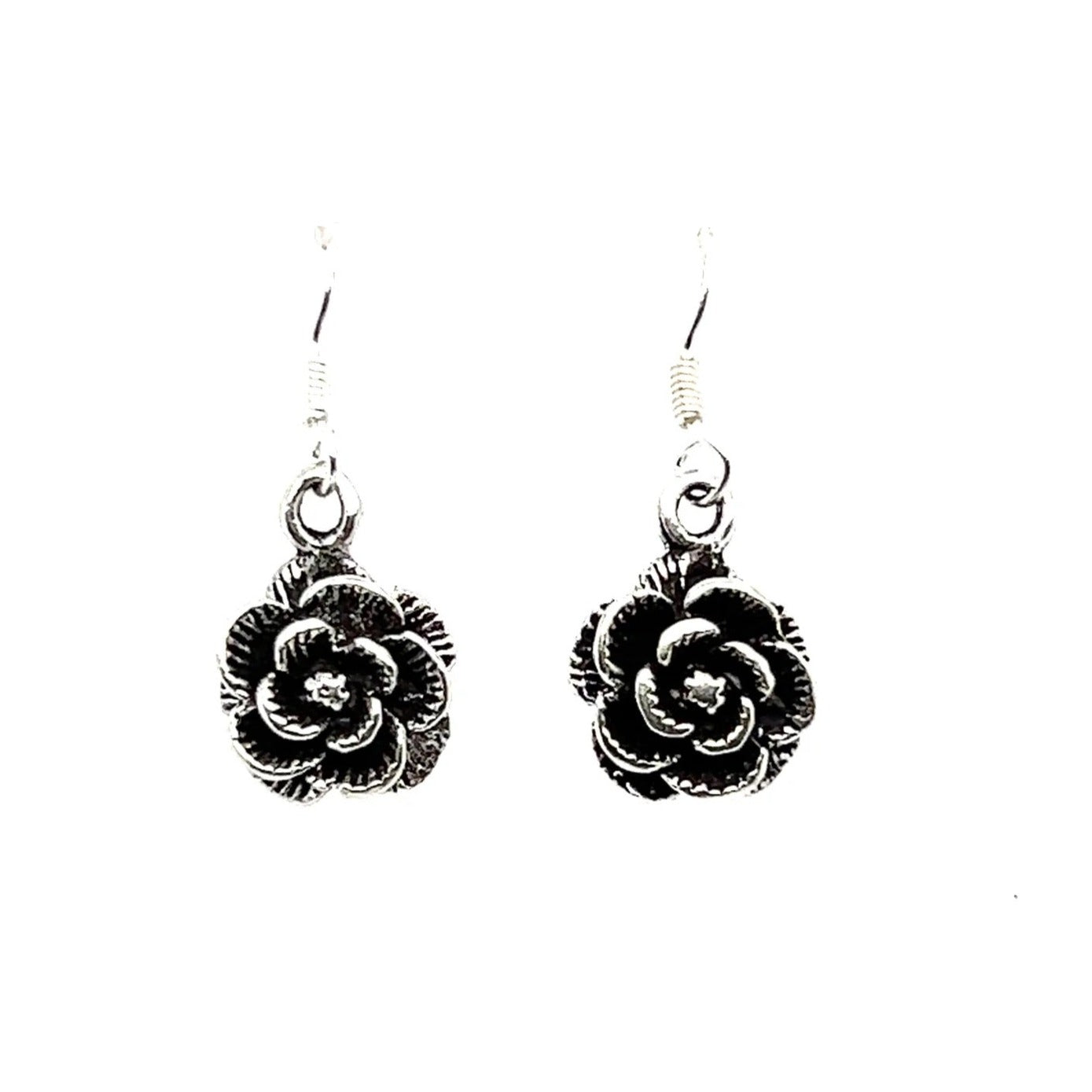 P173 Rose Hook Earrings