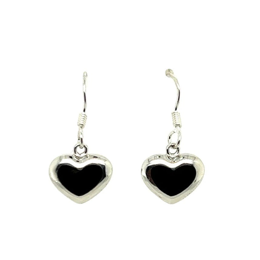 P247 Pendientes Gancho Corazón Negro