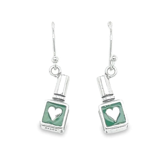 P350 Pendientes Gancho Esmalte Verde