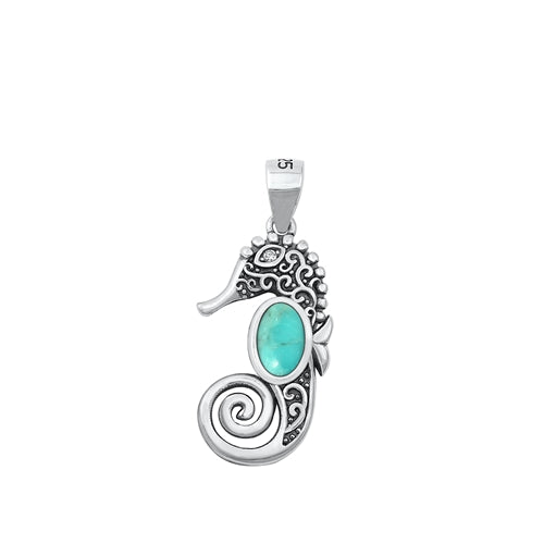 D2108 Turquoise Seahorse Pendant