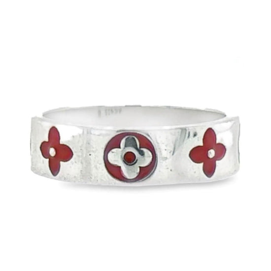 R736 Red Flower Ring