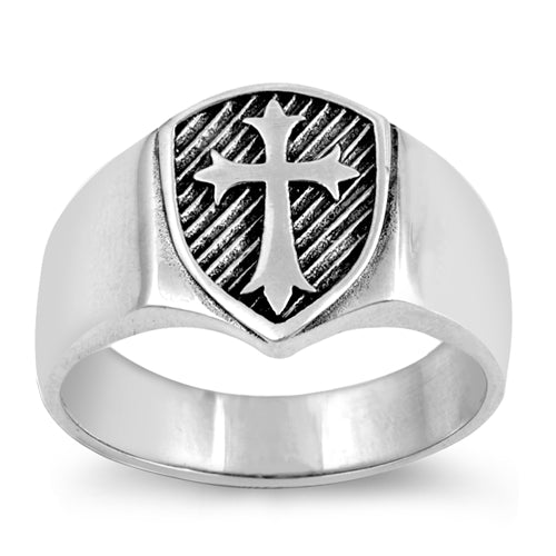 R985 Cross Shield Ring