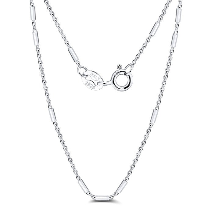 CA189 1.2mm Bar With 1.1mm Cable Chain Necklace