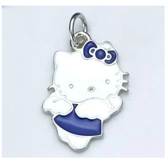 D1841 Blue Angel Kitty Pendant