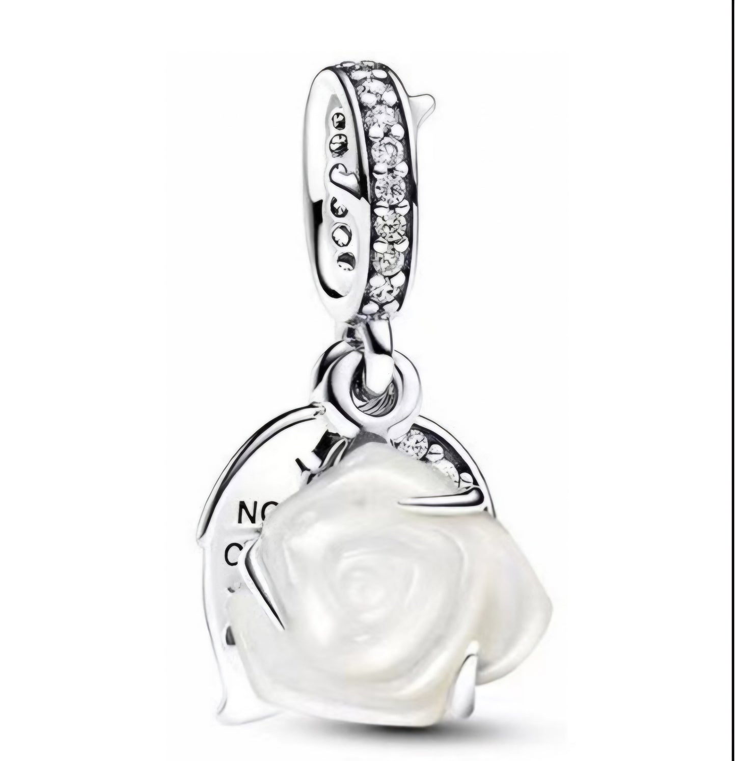 D1905 White Rose Charm