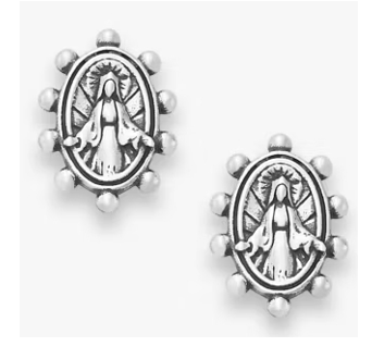 A945 Miraculous Medal Guadalupe Earrings